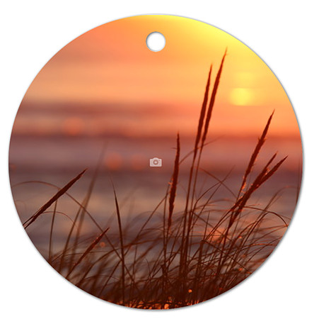 Morning Whisper ~Image on both sides of Metal Ornament complete w red ribbon & sash