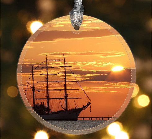 Chesapeake Bay ~ Image on both sides of Metal Ornament complete w red ribbon & sash