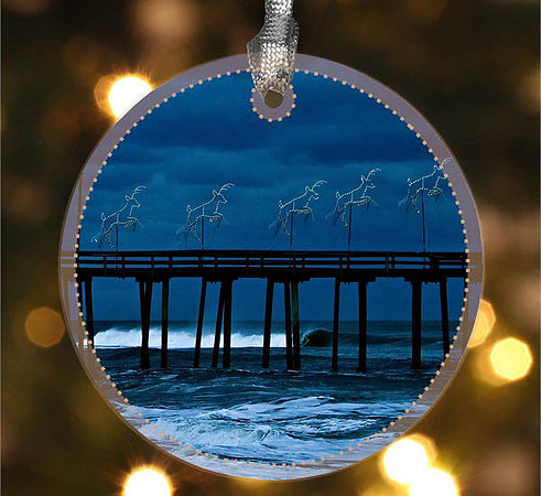Reindeer Games ~ Image on both sides of Metal Ornament complete w red ribbon & sash