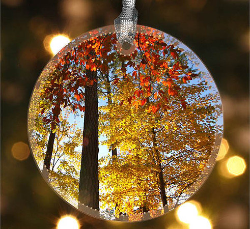Fall Gorgeousness ~ Image on both sides of Metal Ornament complete w red ribbon & sash