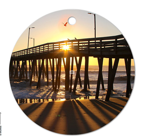 Morning Lineup ~Image on both sides of Metal Ornament complete w red ribbon & sash