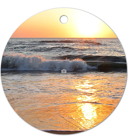 Golden Hour ~Image on both sides of Metal Ornament complete w red ribbon & sash