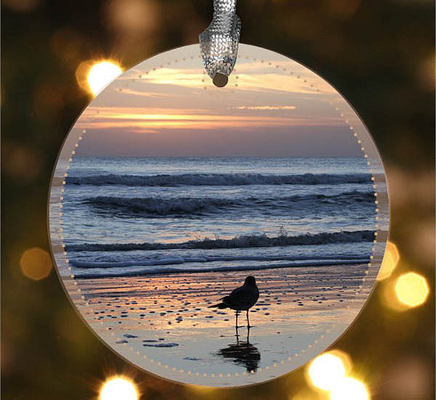 Alone at Last ~ Image on both sides of Metal Ornament complete w red ribbon & sash