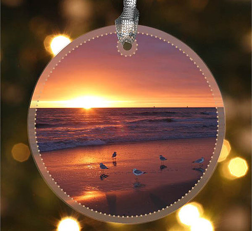 Purple Haze ~ Image on both sides of Metal Ornament complete w red ribbon & sash
