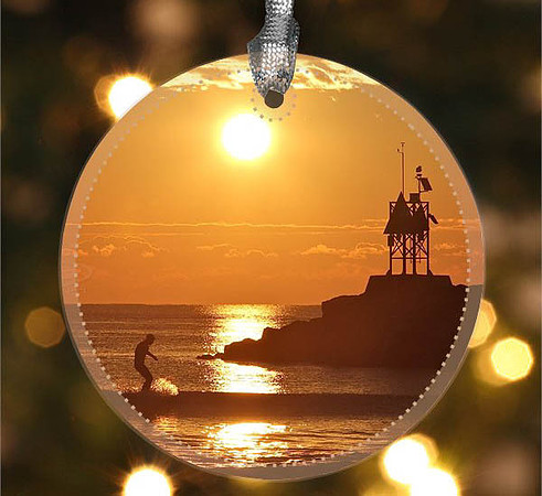 Jetty Classic ~ Image on both sides of Metal Ornament complete w red ribbon & sash