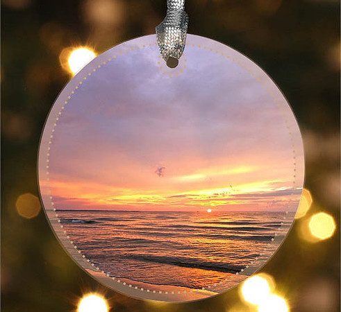 Softer Side ~ Image on both sides of Metal Ornament complete w red ribbon & sash