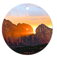 Lover of the Light ~Image on both sides of Metal Ornament complete w red ribbon & sash