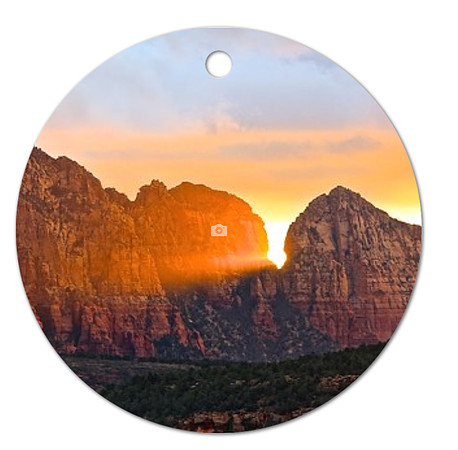 Lover of the Light ~Image on both sides of Metal Ornament complete w red ribbon & sash